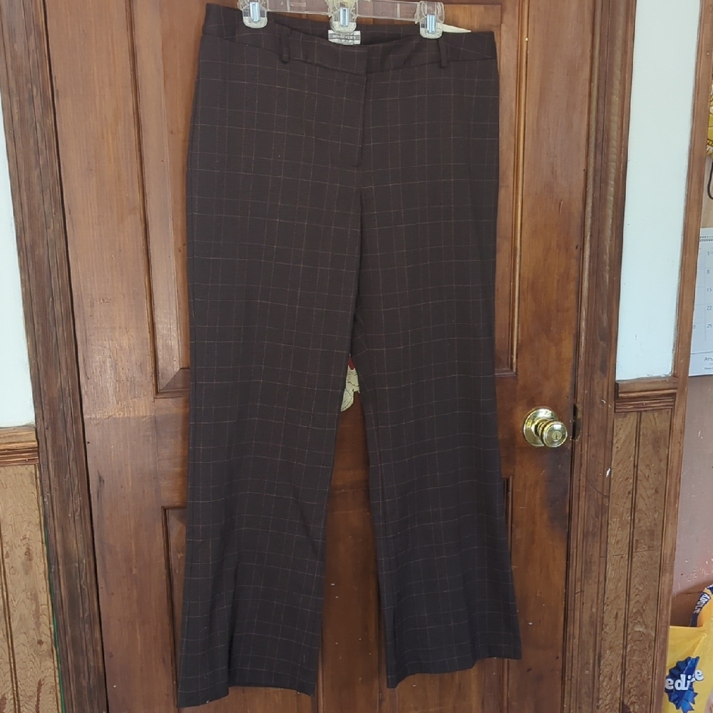Investments Women's Brown  Checkered Pants